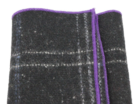 Black Check Wool Pocket Square - Fine And Dandy