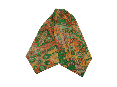 Green Patterned Silk Ascot - Fine And Dandy