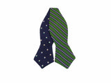 Multi Colored Dots & Green Striped Reversible Bow Tie - Fine And Dandy
