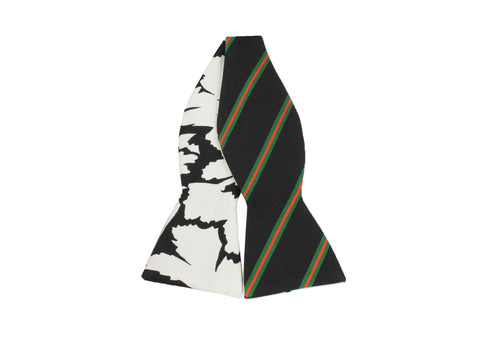 Rorschach Inkblot Floral & Striped Reversible Bow Tie - Fine And Dandy