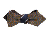 Brown & Blue Florette & Striped Reversible Bow Tie - Fine And Dandy