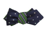 Multi Colored Dots & Green Striped Reversible Bow Tie - Fine And Dandy