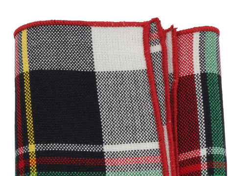 Red Tartan Wool Pocket Square
