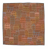 Brown City Block Cotton Pocket Square - Fine And Dandy
