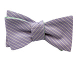 Periwinkle & Green Striped Reversible Bow Tie - Fine And Dandy
