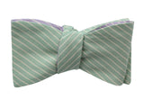 Periwinkle & Green Striped Reversible Bow Tie - Fine And Dandy