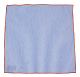 Blue Striped Cotton Pocket Square - Fine And Dandy