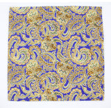 Blue & Gold Paisley Cotton Pocket Square - Fine And Dandy