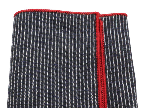 Railroad Stripe Cotton Pocket Square - Fine And Dandy