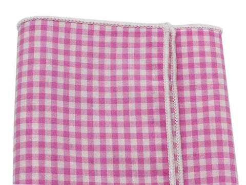 Pink Gingham Cotton Pocket Square