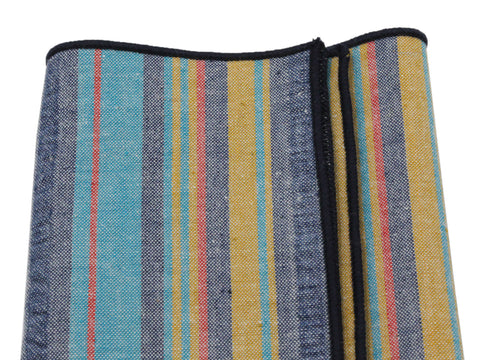 Washed Striped Cotton Pocket Square - Fine And Dandy