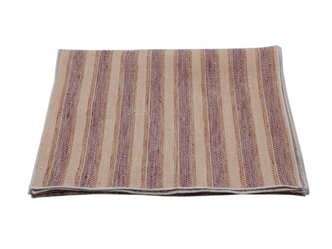 Peach Striped Silk/Linen Blend Scarf - Fine And Dandy