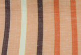 Orange Striped Silk/Linen Blend Scarf - Fine And Dandy