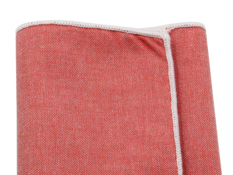 Red Chambray Cotton Pocket Square - Fine And Dandy