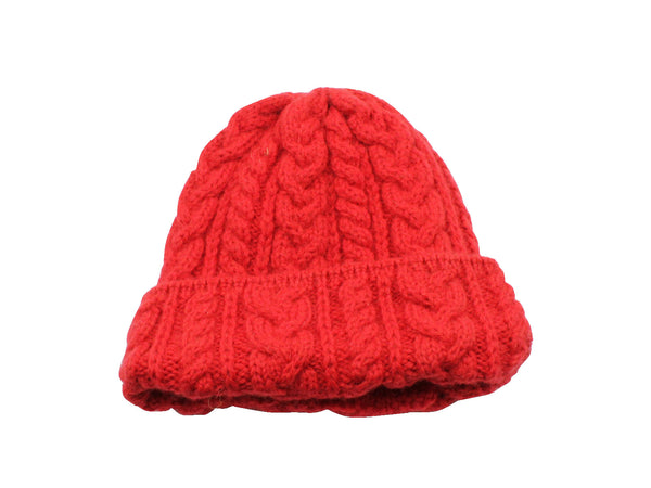 Red Cable Knit Watch Cap - Fine And Dandy
