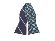 Striped & Paisley Reversible Bow Tie - Fine And Dandy
