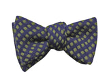Navy & Green Patterned Cashmere Blend Bow Tie - Fine And Dandy