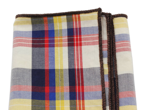 Golden Check Cotton Pocket Square - Fine And Dandy