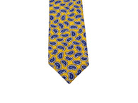 Yellow & Blue Paisley Silk Tie - Fine And Dandy