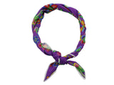 Purple Beaded Floral Print Cotton Neckerchief - Fine And Dandy