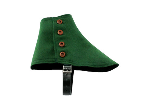 Green Wool Felt Spats - Fine and Dandy