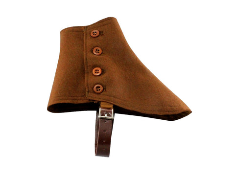 Brown Wool Felt Spats - Fine and Dandy