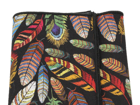 Black Feathers Cotton Pocket Square - Fine And Dandy