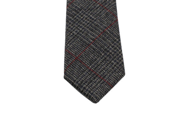 Black Glen Plaid Wool Tie - Fine And Dandy