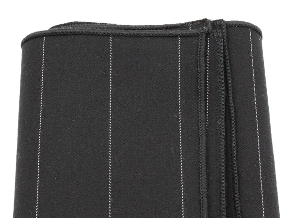 Black Striped Cotton Pocket Square - Fine And Dandy