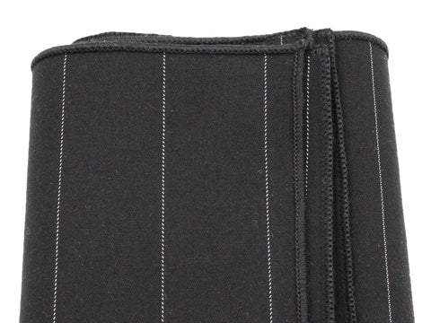 Black Striped Cotton Pocket Square - Fine And Dandy