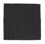 Black Striped Cotton Pocket Square - Fine And Dandy