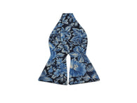 Blue Floral Cotton Bow Tie - Fine And Dandy