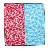 Blue & Red Floral Panelled Pocket Square - Fine And Dandy