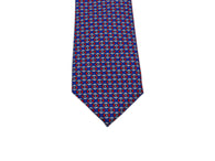 Blue & Red Life Rings Silk Tie - Fine And Dandy