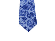 Blue Washed Floral Cotton Tie - Fine And Dandy