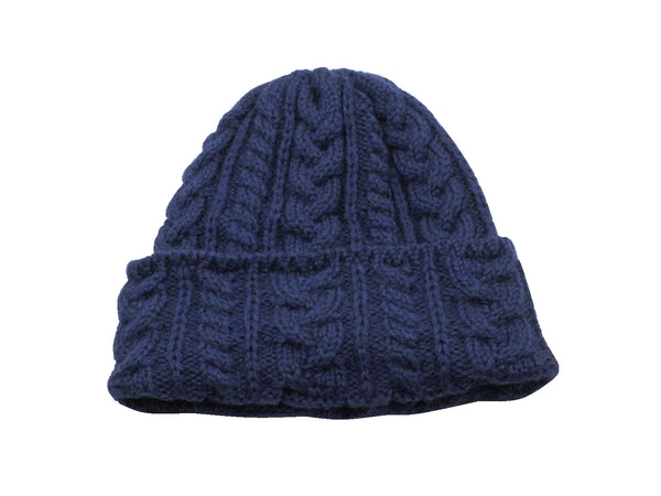 Blue Cable Knit Watch Cap - Fine And Dandy