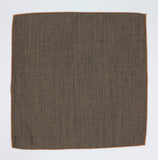 Brown Herringbone Linen Pocket Square - Fine and Dandy