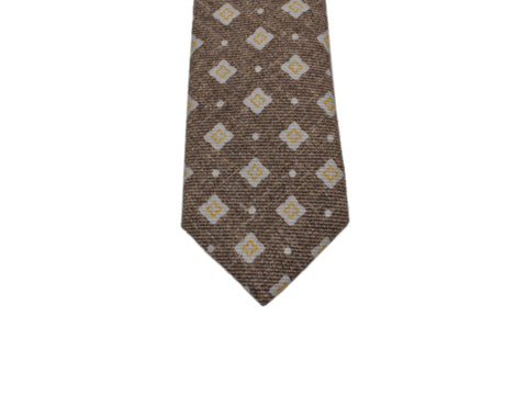 Brown Medallion Wool Tie - Fine And Dandy