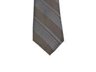 Brown Tonal Striped Silk Tie - Fine And Dandy