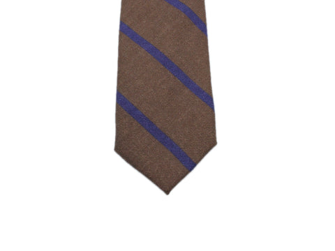 Brown & Violet Striped Wool Tie - Fine And Dandy