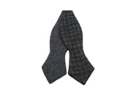 Charcoal Pebble & Check Reversible Bow Tie - Fine And Dandy
