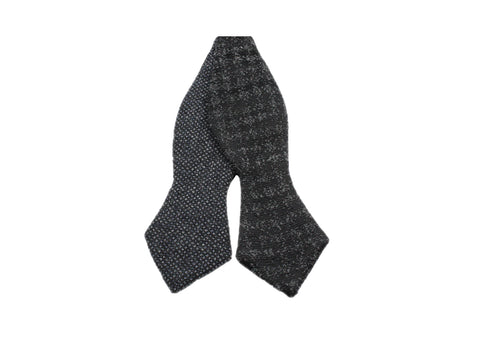 Charcoal Pebble & Check Reversible Bow Tie - Fine And Dandy