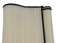 Cream Tonal Stripe Wool Pocket Square - Fine And Dandy
