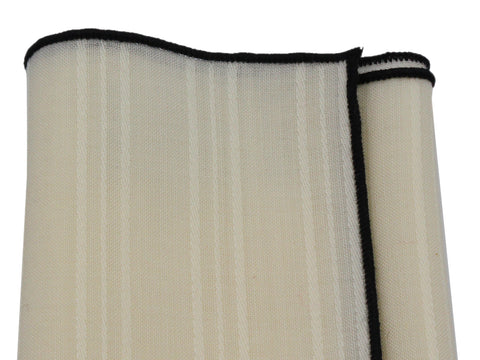 Cream Tonal Stripe Wool Pocket Square - Fine And Dandy