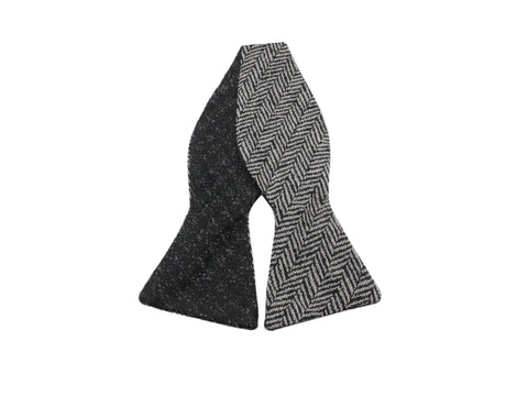 Flecked & Herringbone Reversible Bow Tie - Fine And Dandy