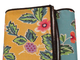 Gold & Teal Floral Panelled Pocket Square - Fine And Dandy