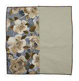 Grey & Tan Floral Panelled Pocket Square - Fine And Dandy