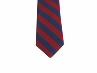 Red & Navy Striped Silk Tie - Fine And Dandy