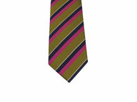 Olive Striped Silk Tie - Fine And Dandy