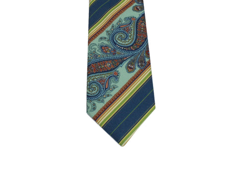 Paisley & Striped Cotton Tie - Fine And Dandy